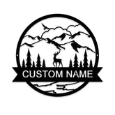 Custom Buck Deer Elk Stag Name Sign Personalized Name Metal Signs Personalized Name Metal Monogram Name Sign Metal Family Name Sign Decorations